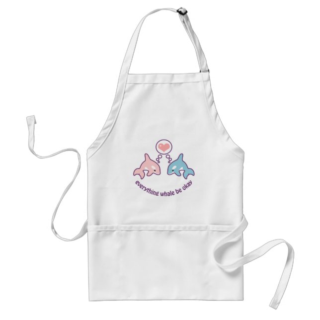 Cute Whales Adult Apron (Front)