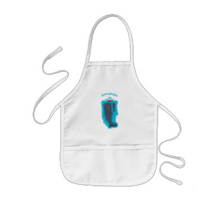 Cute whales and sailing boat cartoon illustration kids' apron