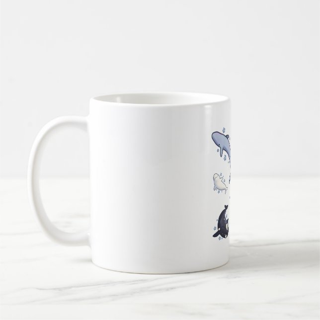 Cute whales Delight � Cute Animal Art Coffee Mug (Left)