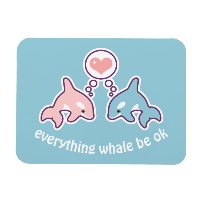 Cute Whales Magnet (Horizontal)