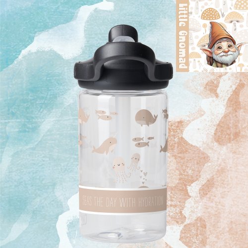 Cute Whales Narwhal Octopus  Fish Sea Creatures Water Bottle