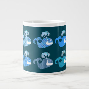 Cute Whales Pattern 2 Giant Coffee Mug