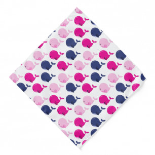Cute Whales, Pattern Of Whales, Sea Animals Bandana