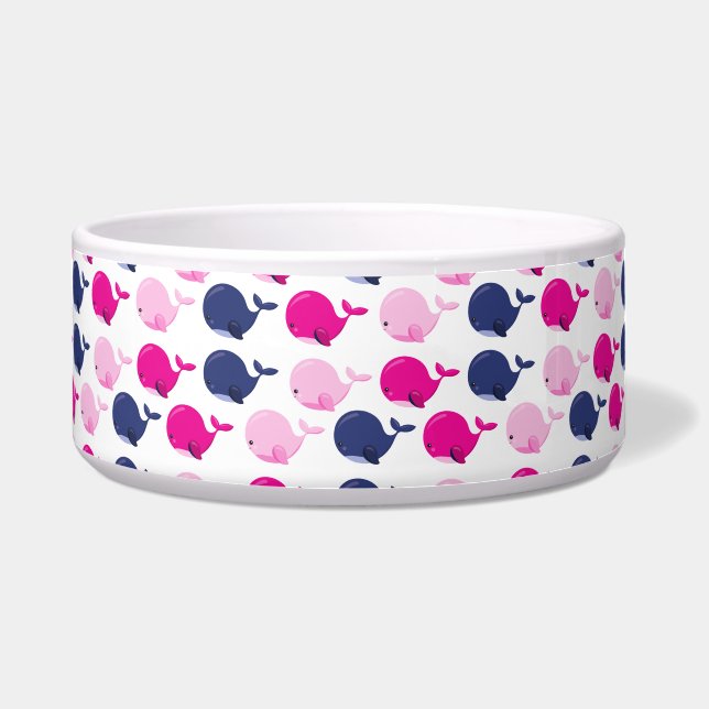 Cute Whales, Pattern Of Whales, Sea Animals Bowl (Front)