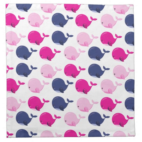 Cute Whales Pattern Of Whales Sea Animals Cloth Napkin