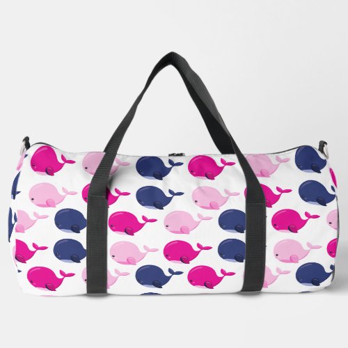 Cute Whales Pattern Of Whales Sea Animals Duffle Bag