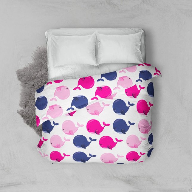 Cute Whales, Pattern Of Whales, Sea Animals Duvet Cover (Creator Uploaded)