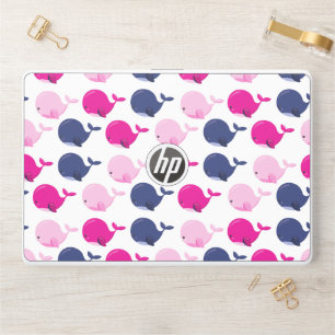 Cute Whales, Pattern Of Whales, Sea Animals HP Laptop Skin