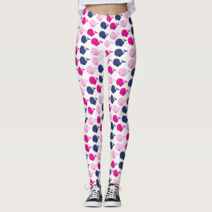 Cute Whales, Pattern Of Whales, Sea Animals Leggings