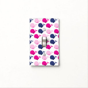 Cute Whales, Pattern Of Whales, Sea Animals Light Switch Cover