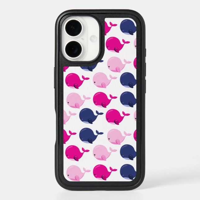 Cute Whales, Pattern Of Whales, Sea Animals Otterbox iPhone Case (Back)