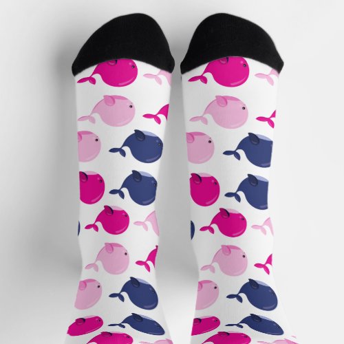 Cute Whales Pattern Of Whales Sea Animals Socks