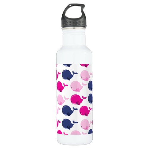 Cute Whales Pattern Of Whales Sea Animals Stainless Steel Water Bottle