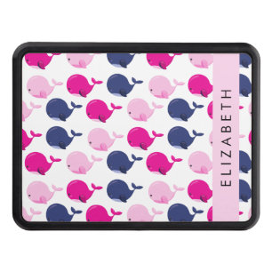 Cute Whales, Pattern Of Whales, Your Name Hitch Cover