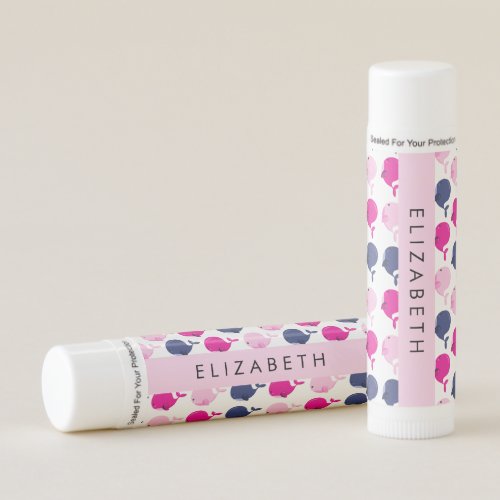 Cute Whales Pattern Of Whales Your Name Lip Balm