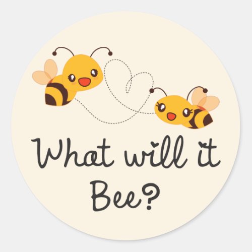 Cute What will it Bee Gender Reveal Baby Shower Classic Round Sticker