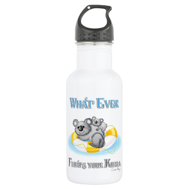 CUTE Whatever Floats your Koala Stainless Steel Water Bottle (Front)