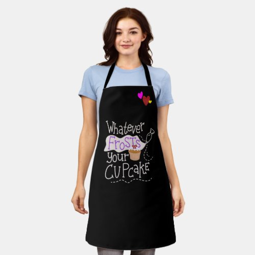 Cute Whatever Frosts Your Cupcake Black Bakers  Apron