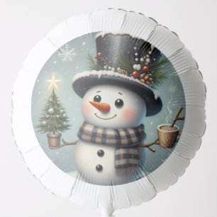 Cute whimiscal Christmas/winter snowman Balloon