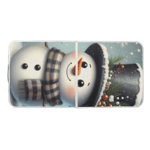 Cute whimiscal Christmas/winter snowman Beer Pong Table