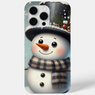 Cute whimiscal Christmas/winter snowman iPhone 15 Pro Max Case