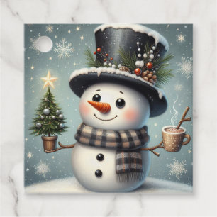 Cute whimiscal Christmas/winter snowman Favor Tags