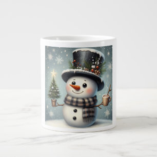 Cute whimiscal Christmas/winter snowman Giant Coffee Mug