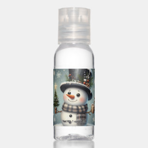 Cute whimiscal Christmas/winter snowman Hand Sanitizer