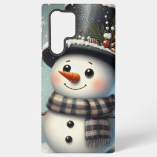 Cute whimiscal Christmas/winter snowman Samsung Galaxy S22 Ultra Case