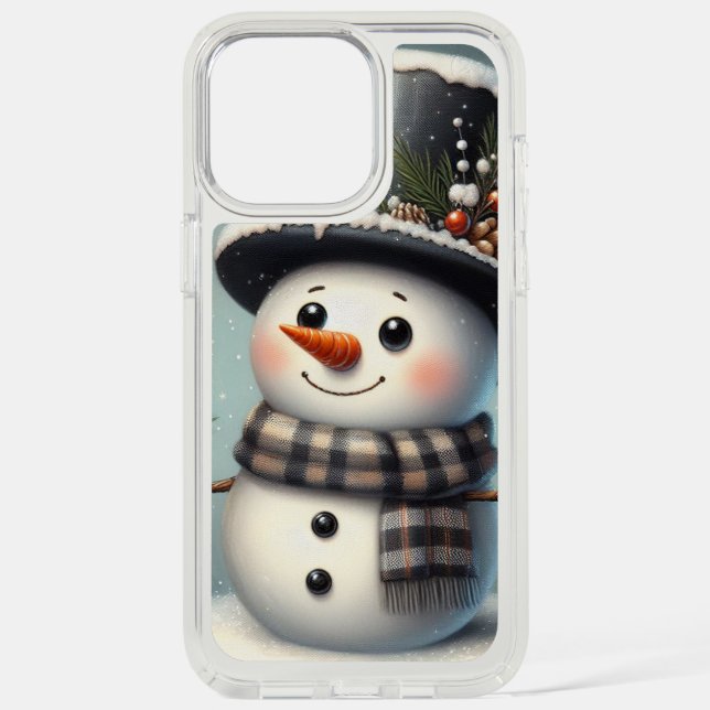 Cute whimiscal Christmas/winter snowman Speck iPhone Case (Front)
