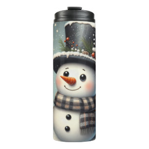 Cute whimiscal Christmas/winter snowman Thermal Tumbler