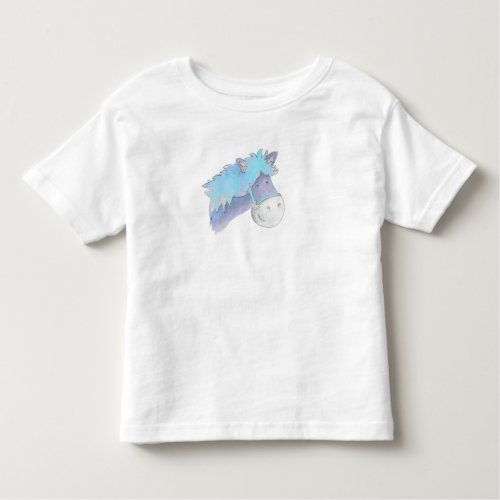 Cute whimiscal painted blue Pony Toddler T_shirt