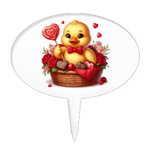 Cute/Whimisical Valentine's day duck Cake Topper