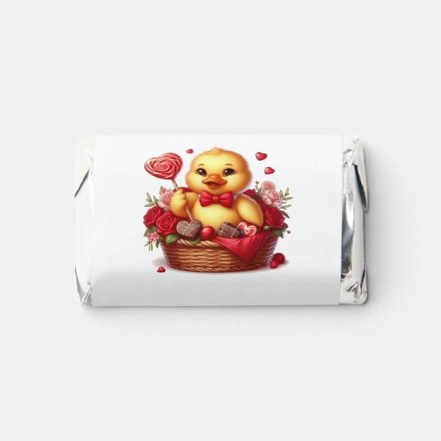 Cute/Whimisical Valentine's day duck Hershey's Miniatures (Front)