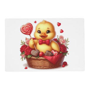 Cute/Whimisical Valentine's day duck Placemat