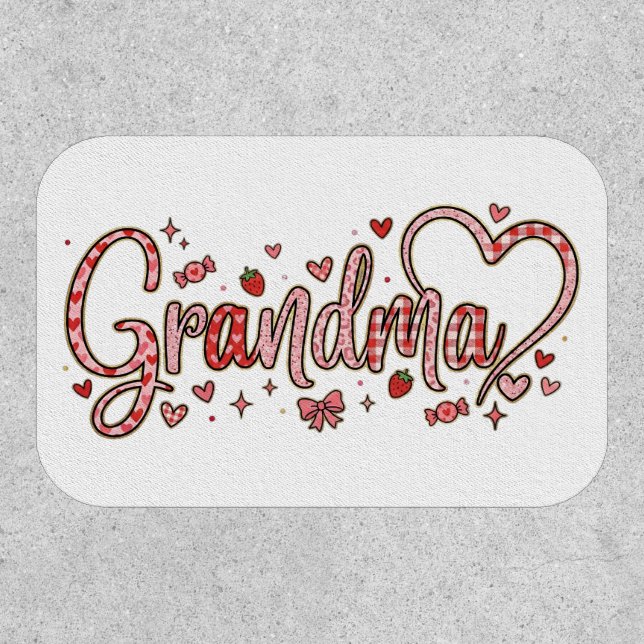 Cute, whimsical and warm Grandma Patch (Front)