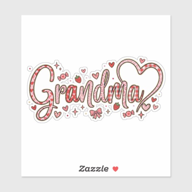 Cute, whimsical and warm Grandma Sticker (Sheet)