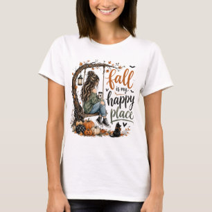 CUTE WHIMSICAL AUTUMN FALL THEMED GIRL & SAYING T-Shirt