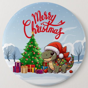 Cute/Whimsical baby Christmas dino Button