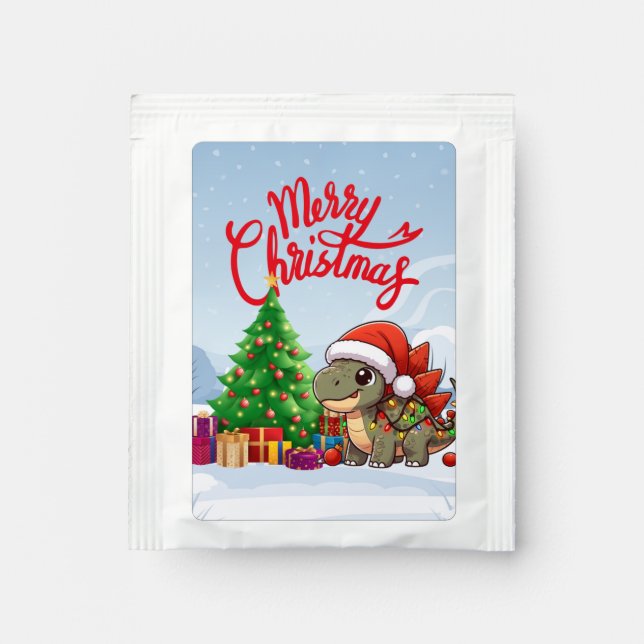 Cute/Whimsical baby Christmas stegosaurus  Tea Bag Drink Mix (Front)
