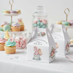 Cute Whimsical Baby Dragon Thank You Baby Shower  Favor Boxes