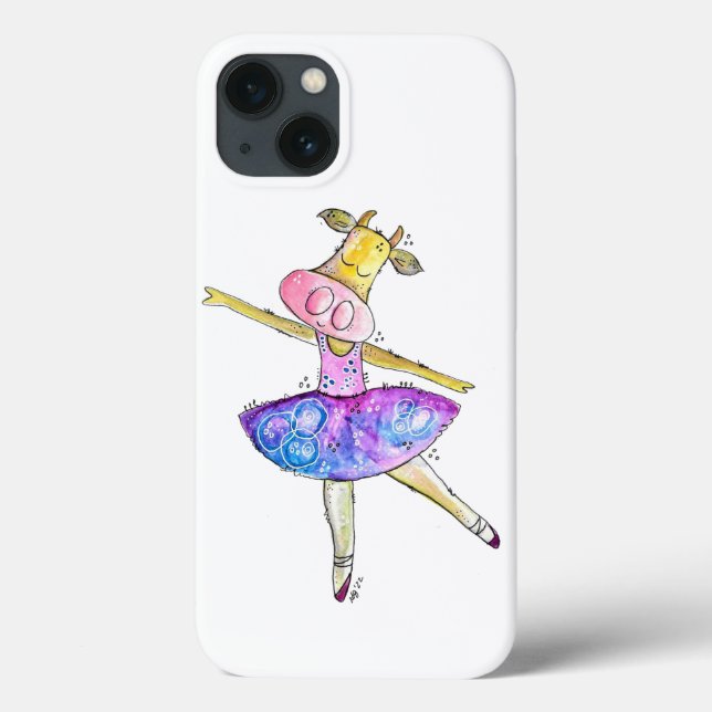 Cute Whimsical Ballerina Cow Case-Mate iPhone Case (Back)