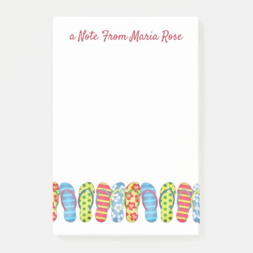 Cute Whimsical Beach Fun Flip Flops Custom Post_it Notes