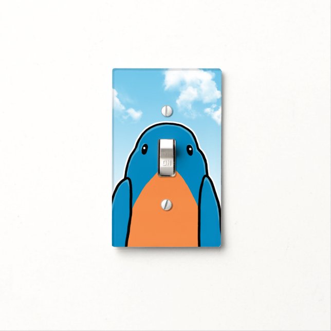 Cute Whimsical Bluebird Light Switch Cover (In Situ)