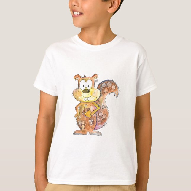 Cute Whimsical Brown Squirrel T-Shirt (Front)