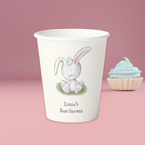 Cute Whimsical Bunny Baby Shower Paper Cups