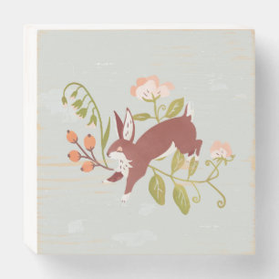 Cute & Whimsical Bunny Rabbit Art For Kids Wooden Box Sign