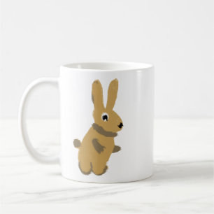 Cute Whimsical Bunny Rabbit Hand-Drawn Coffee Mug