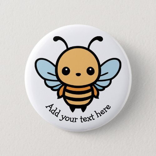 Cute Whimsical Cartoon Bee Button
