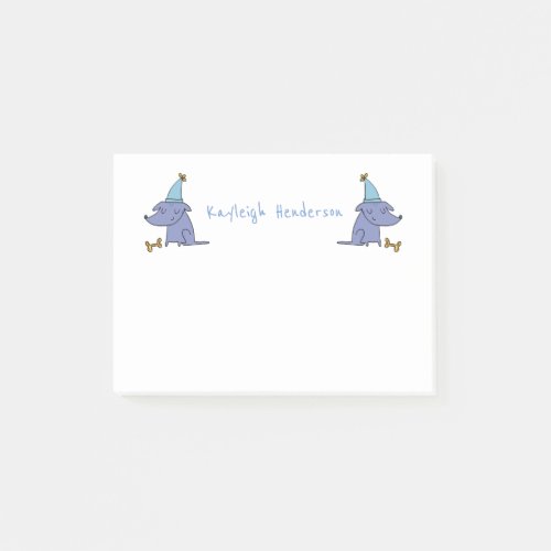 Cute Whimsical Cartoon Christmas Dog  Personalized Post_it Notes